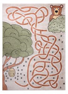 Makro Abra Dětský kusový koberec FUN Medvěd Včelky Med béžový Rozměr: 80x150 cm
