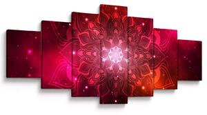 Obraz červené abstrakce (210x100 cm)