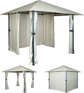 Pergola HWC-J63 se stechou a boní stnou 3x3m - krémová