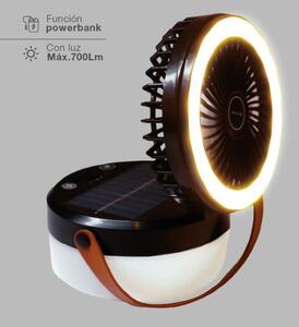 Malý solární ventilátor se světlem, nabíjecí, USB, 10W, 3 rychlosti, 700lm, 3 roky záruka