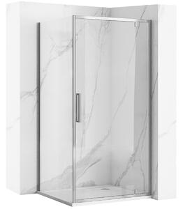 Rea Rapid Swing, rohový sprchový kout 100(dveře) x 90(stěna) x 195 cm, 6mm čiré sklo, chromový profil, KPL-K5606