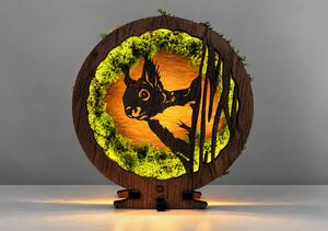 "Mechová veverka" lampa 20x22 cm provedení povrchu: dub