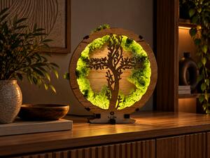 "Kříž v mechu" lampa 20x22 cm provedení povrchu: dub