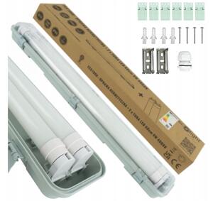 ECOLIGHT Hermetické svítidlo 60cm + 2x LED trubice studená bílá - SET