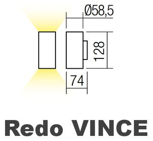 Šedé venkovní světlo na fasádu Redo 9452 VINCE /LED 2x 3W