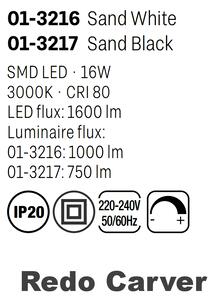 Černá stojací lampa do obýváku Redo CARVER/LED 16W