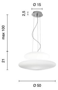 Ondaluce - Lustr na lanku PAGODA 3xE27/15W/230V + 2xE27/15W pr. 50 cm bílá