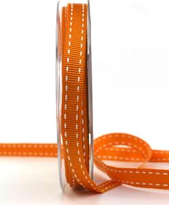 Stuha rypsová BUSTER ORANGE prošívaná oranžová 15mm x 2m (9,-Kč/m)