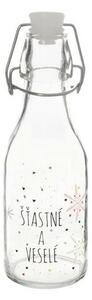 Orion Láhev s klip uzávěrem Vločka červená, 0,16 l, 160 ml