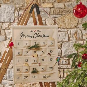 Béžový bavlněný adventní kalendář Kave Home Uarda 75 x 56 cm