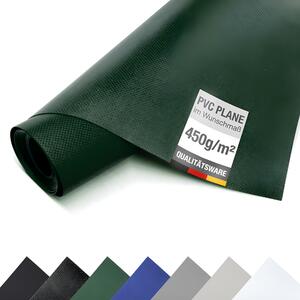 PVC plachta, plachta pro nákladní automobily, 450g/m², plachta, ochranná plachta, plachta na metry - BEZ oek - (3m x 18m, zelená RAL6005)