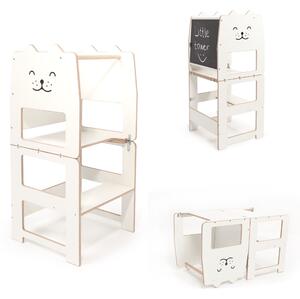 Multifunkční učící věž kočka bílá by Craffox