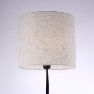 Venkovská stojací lampa dřevěná s bílým stínidlem - Oriana