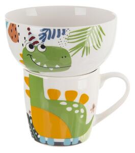 Orion Porcelánový hrnek s miskou Dino, 0,35 l