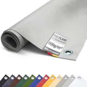 PVC plachta pro nákladní automobily 600 g/m² s oky Ochranná plachta matná (edá, 3,2 m x 2 m)
