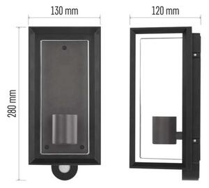 EMOS LED zahradní nástěnné svítidlo s čidlem soumraku MALVA, 13 × 12 × 28 cm, 1 × E27, 15 W 1554000011