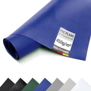 PVC plachta, plachta pro nákladní automobily, 450g/m², plachta, ochranná plachta, plachta na metry - BEZ oek - (3m x 8m, modrá RAL5002)
