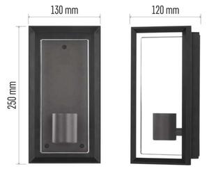 EMOS LED zahradní nástěnné svítidlo MALVA, 13 × 12 × 25 cm, 1 × E27, 15 W 1554000010