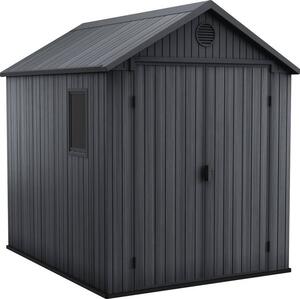Plastový zahradní domek na náadí se sedlovou stechou Keter Darwin 6x8 - 221 x 244 x 190 cm - edý