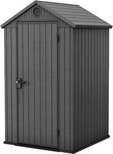 Plastový zahradní domek na nářadí se sedlovou střechou Keter Darwin 4x4 - 205 x 116,7 x 125,8 cm - šedý