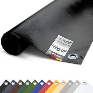 PVC plachta pro nákladní automobily 600 g/m² s oky Ochranná plachta matná (erná, 3 m x 10 m)