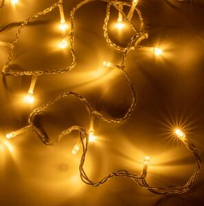Vánoční LED řetěz 2x50 diod, teplá bílá, 5 m, časovač, IP44
