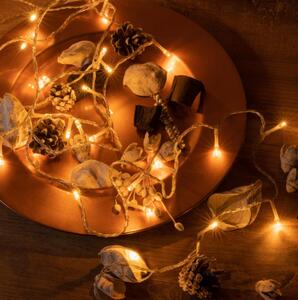 Vánoční LED řetěz 2x50 diod, teplá bílá, 5 m, časovač, IP44