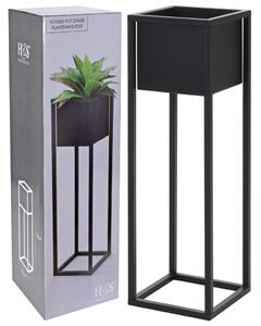 H&S Collection Home&Styling Květináč na stojanu kovový černý 70 cm