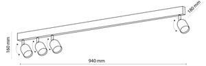 LED Bodové svítidlo TOP 4xGU10/10W/230V černá/zlatá