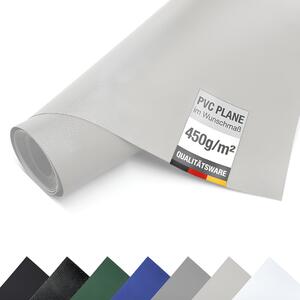PVC plachta, plachta pro nákladní automobily, 450g/m², plachta, ochranná plachta, plachta na metry - BEZ oek - (3m x 12m, svtle edá RAL7035)