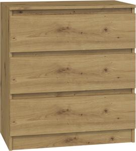 VBChome Komoda se 3 zásuvkami 70 x 40 x 77 cm dub Artisan Bezúchytková komoda s více zásuvkami do pedsín lonice obývacího pokoje dtského pokoje moderní dub Artisan