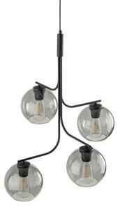 Lustr na lanku CESAR 4xE27/15W/230V černá/kouřová šedá