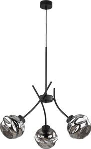 Lustr na lanku ZULIA 3xE27/15W/230V černá/kouřová černá