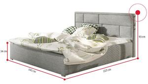 Manželská postel LATINA + rošt, 140x200, sawana 21