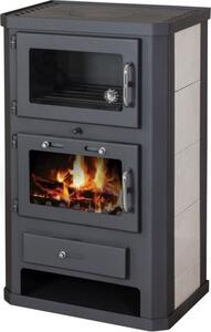 EEK A Sporák s peicím prostorem + varná deska Victoria Comfort KF kachlová erná- 10kW