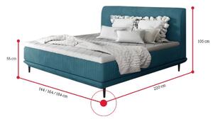Čalouněná postel ASTERIA + topper, 180x200, soft 17/ pasy 2 soft 17