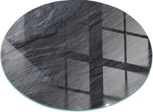 Sklenný podlahový panel pro Fi 80 cm - Krbový panel ze skla - Krbový panel ze skla - Ochranné sklo - Ochranný panel proti jiskrám - Sklenný podlahový panel proti ohni - Tepelná ochrana - Ochrana podlahy ze skla - Struktura kamenného povrchu