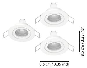 Eglo 902235 -SADA 3xLED Kou. podh. svítidlo BARRANCO 1xGU10/4,5W/230V IP44 bílá