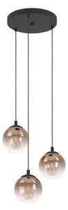 Eglo 901925 - Lustr na lanku ARISCANI 3xE27/60W/230V černá/béžová/kouřová