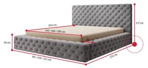 Čalouněná postel VINCENTO + rošt + matrace DE LUX, 160x200, sola 06