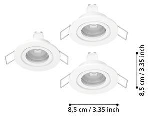 Eglo 902248 -SADA 3x LED Kou. podh. svítidlo BARRANCO 1xGU10/4,5W/230V IP44 bílá