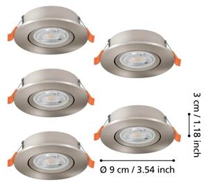 Eglo 902269 -SADA 5x LED Podhledové bodové svítidlo BARRANCO LED/4,8W/230V chrom