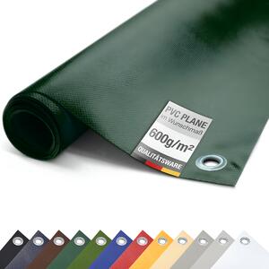 PVC plachta pro nákladní automobily 600 g/m² s oky Ochranná plachta matná (zelená, 3,2 m x 8 m)