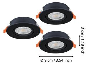 Eglo 902265 -SADA 3x LED Podhledové bodové svítidlo BARRANCO LED/4,8W/230V černá