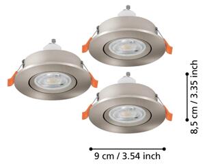Eglo 902259 - SADA 3x LED Podh. bodové svítidlo BARRANCO 1xGU10/4,5W/230V chrom