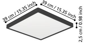 Eglo 901305-LED Str. svítid. FUEVA LED/17,5W/230V 2700/4000/6500K 39x39cm černá