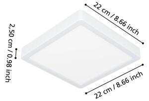 Eglo 901336 - LED Koup. stropní svítidlo FUEVA LED/10,5W/230V 22x22cm IP44 bílá