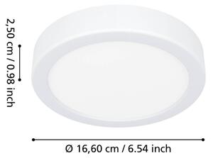 Eglo 901332 - LED Koup. strop. svítid. FUEVA LED/7,5W/230V pr.16,6cm IP44 bílá