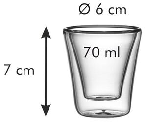 Dvoustěnná sklenice myDRINK 70 ml, 2 ks