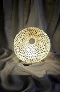 Stolní lampa bílá Donat, 25 cm, mozaiková, ruční práce